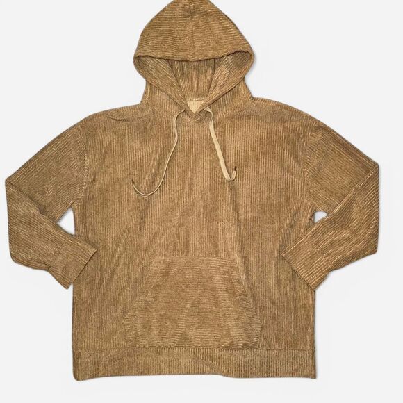 Tan Corduroy Hoodie - Picture 1 of 6
